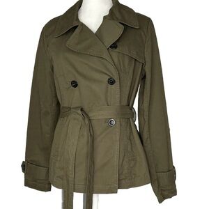 Love Tree Coat Double Breasted Belted Coat Cotton Women’s Sz Large
